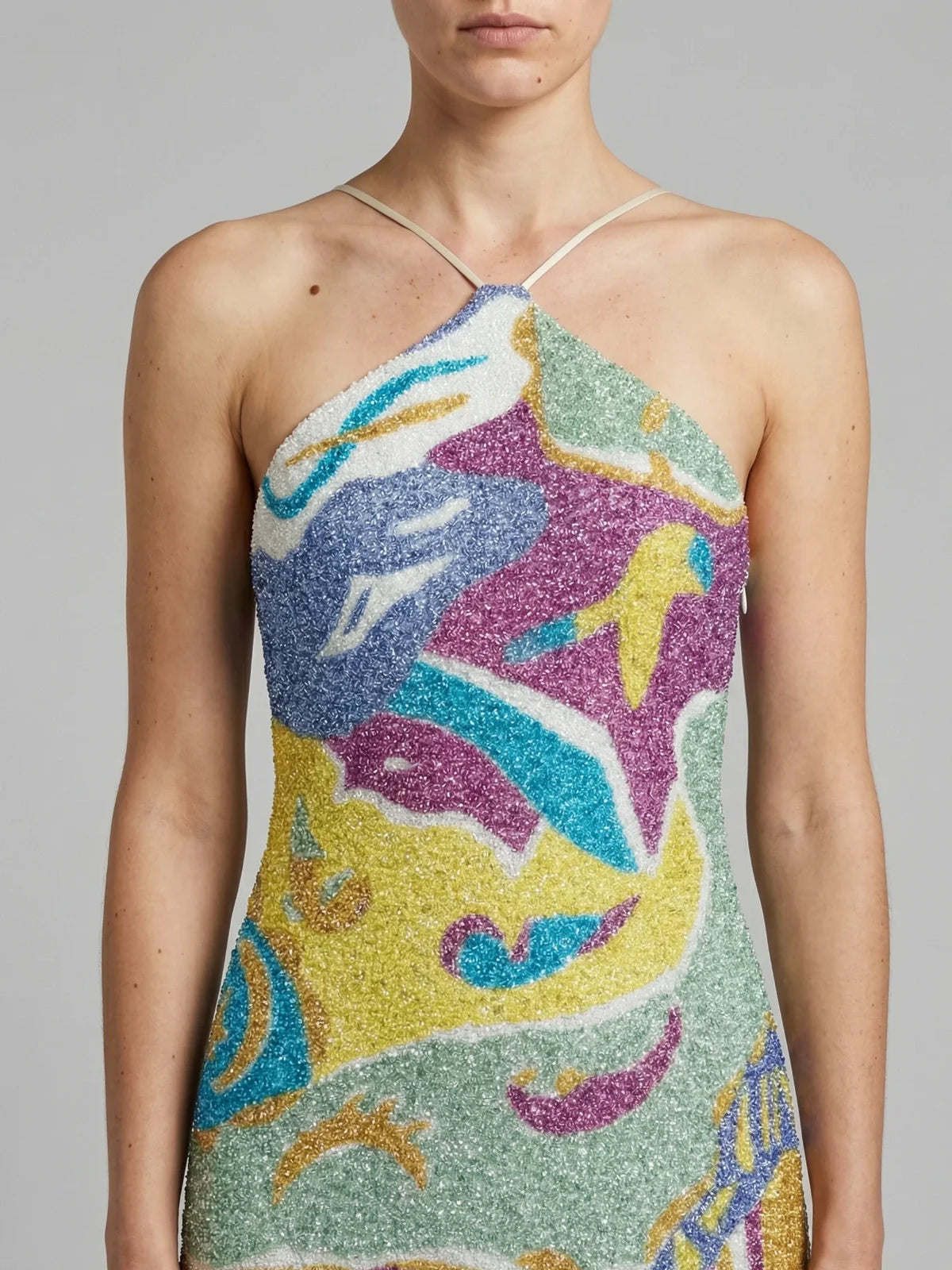 Paradise Mosaic Beaded Mini Dress