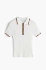 Jamie Pointelle Knit Short Sleeve Polo