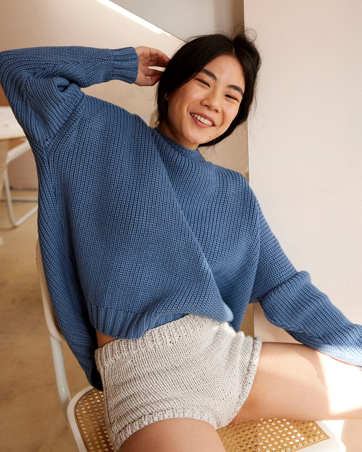 Kaitra: Silver Grey Cotton Hot Pants