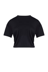 Free Heaven Crop Draped Tshirt - Jet Black