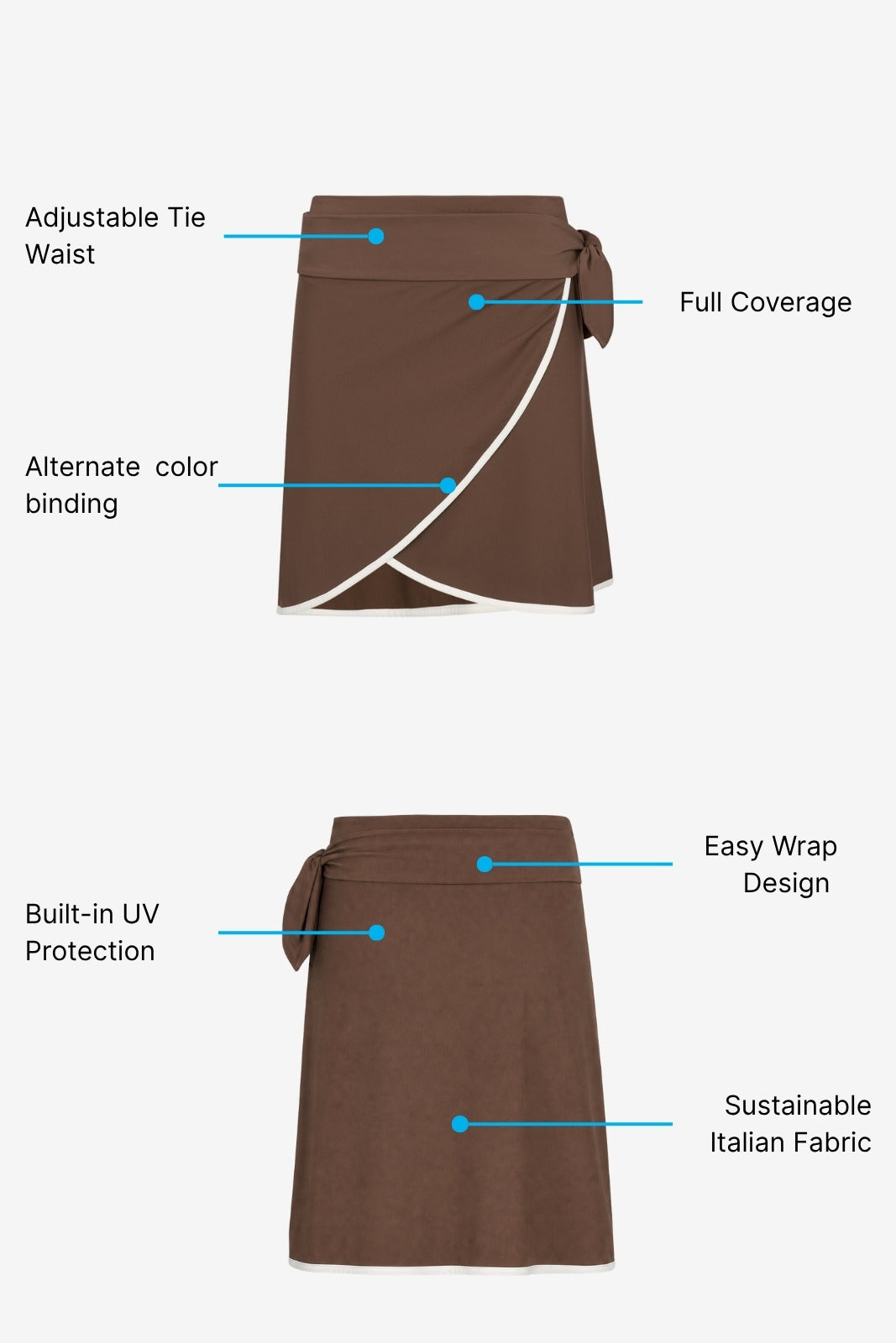 Wrap Skirt ― Brown / White