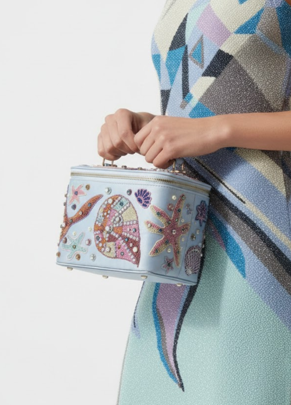 Selene Vanity Blue Makeup Bag