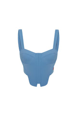 Woven Corset Top - Baby Blue