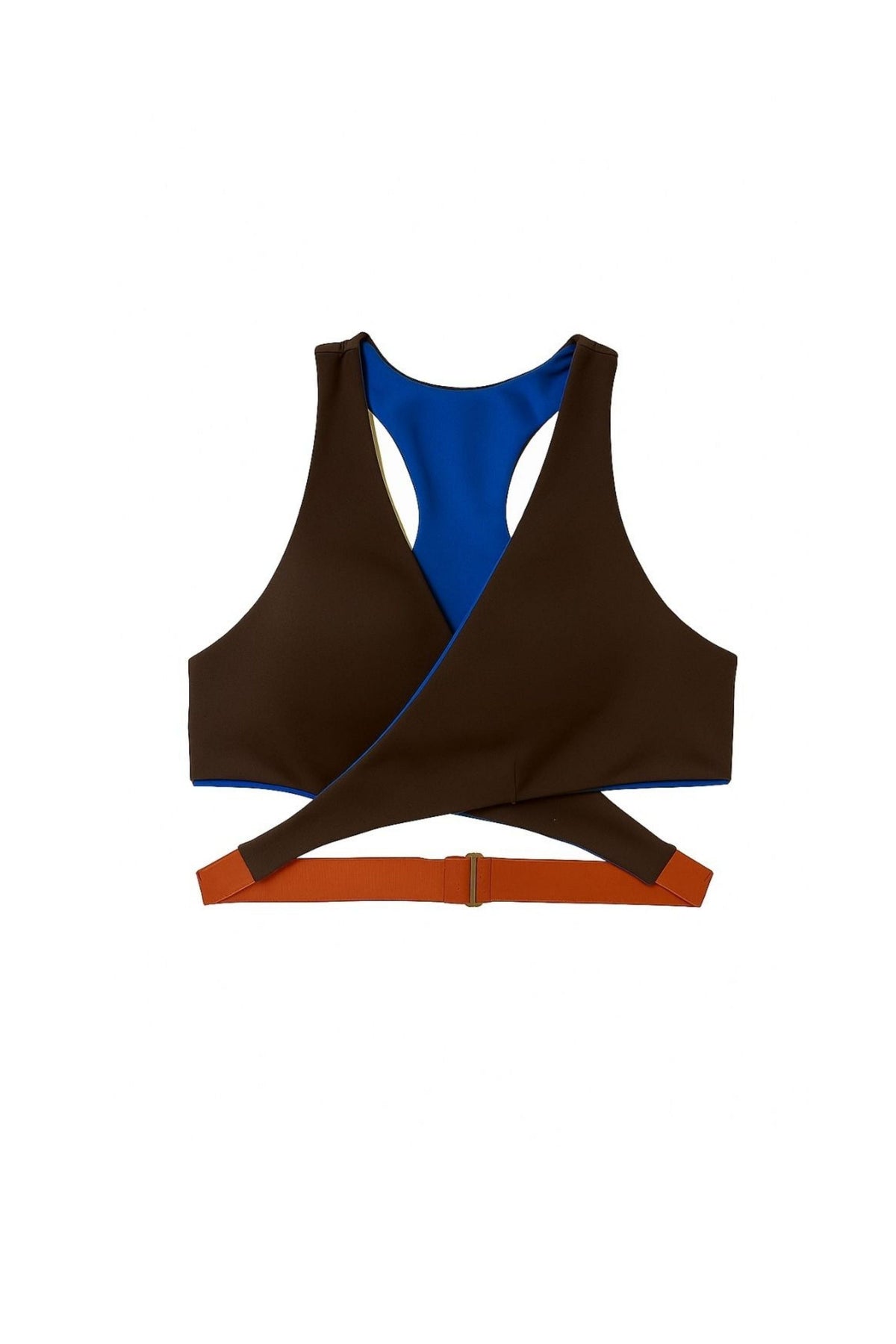 VEST BRA TOP - ESPRESSO MARTINI (INSIDE ELECTRIC BLUE)