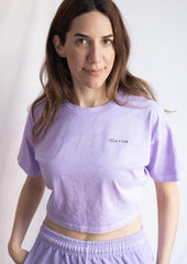 Washed Lavender Cropped Tee