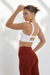 New AirRise Convertible v Neck Sports Bra - White