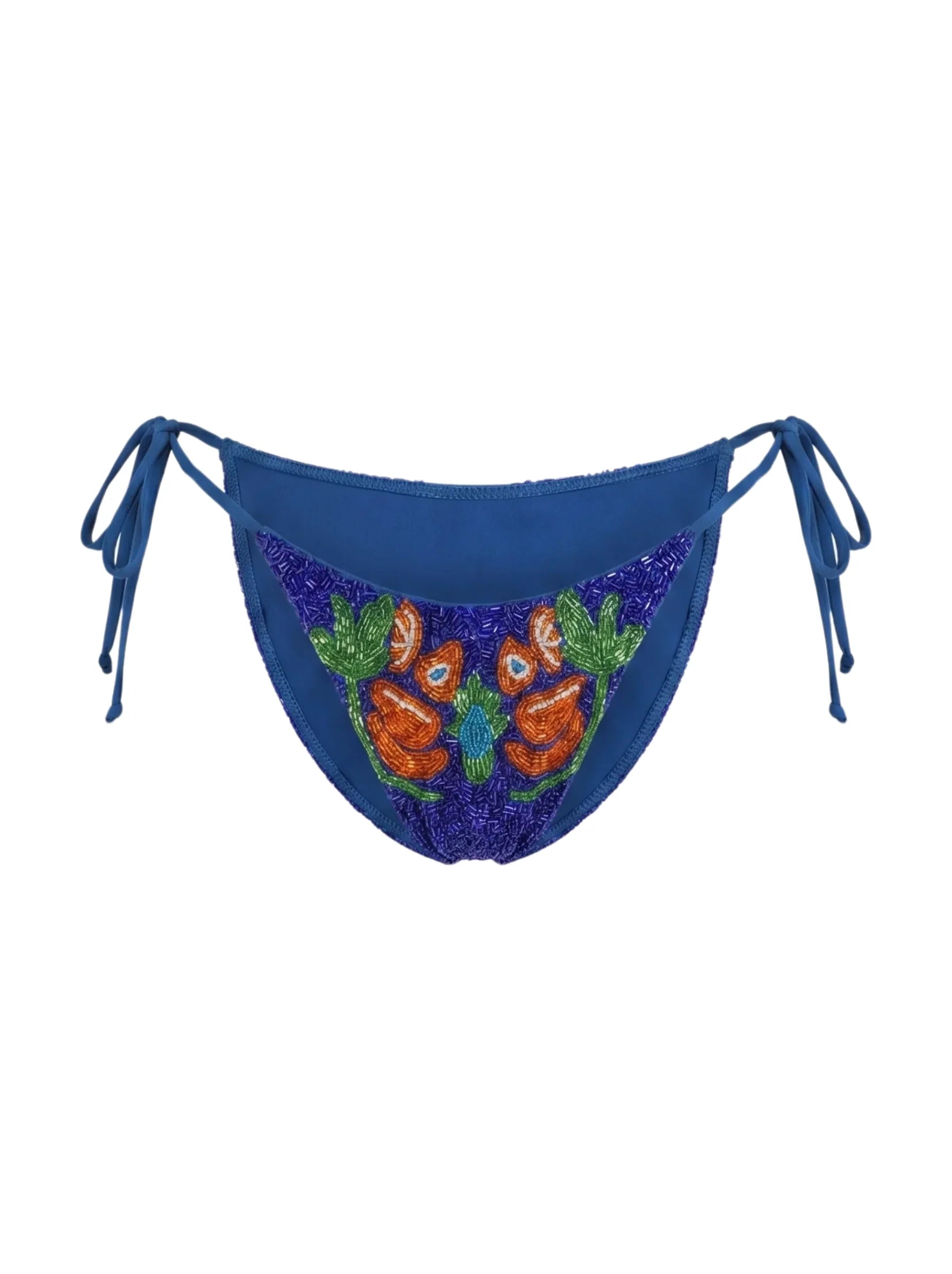 Mulata Hand-Beaded Bikini Bottom Navy Christina Milian