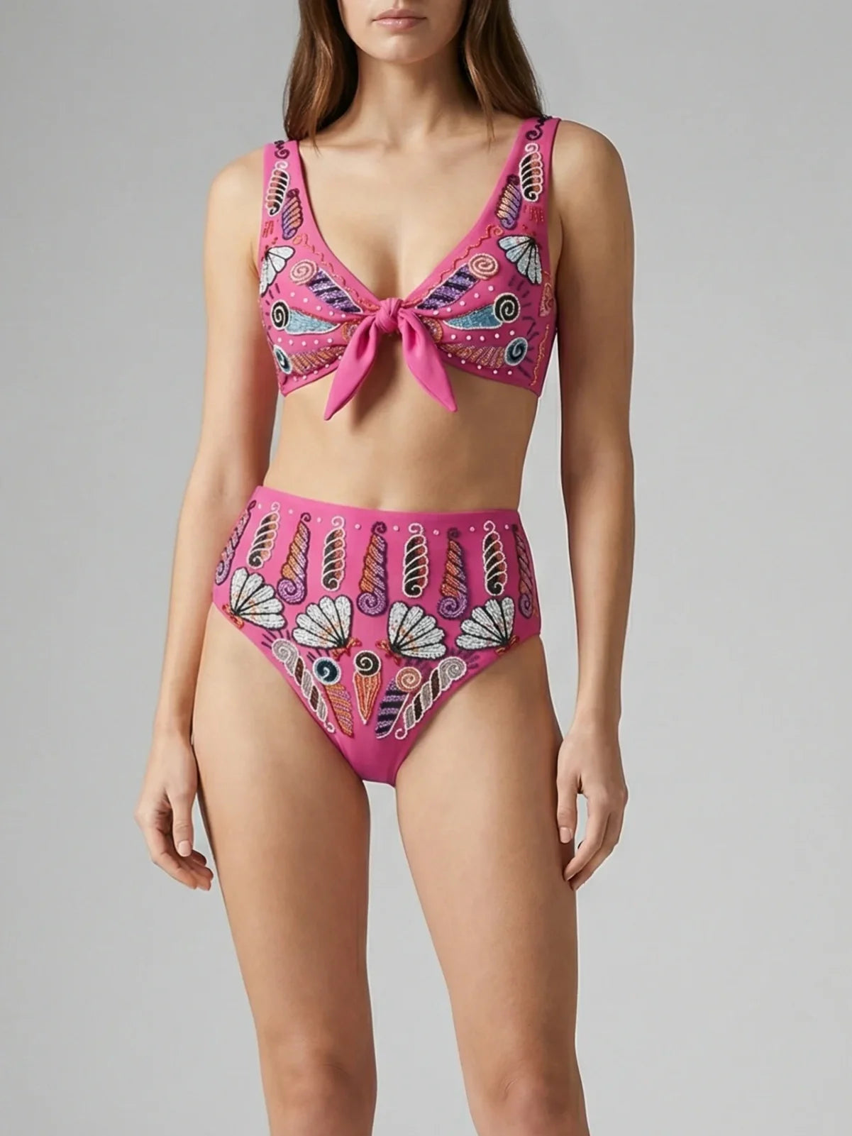 Nebula Shell Bikini Top Fuchsia