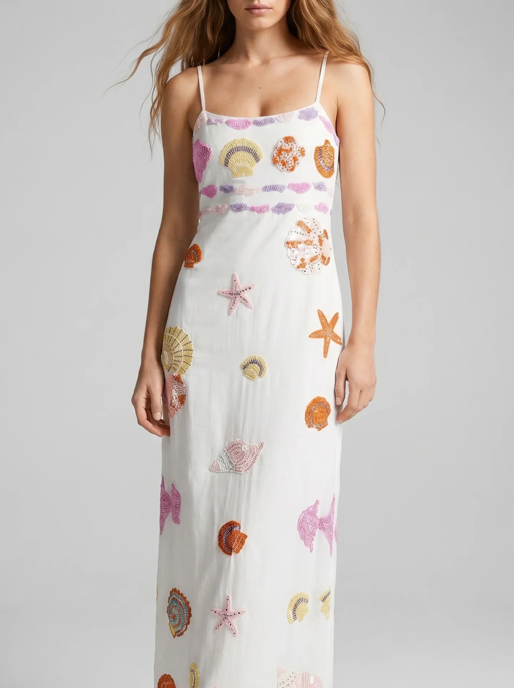 New York Strapped Dress in White