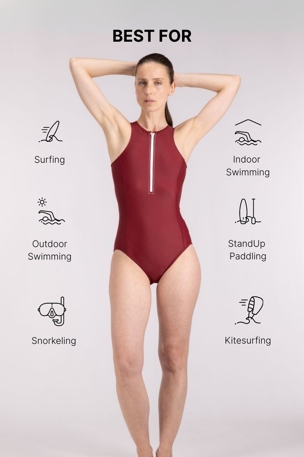 Yemaya One Piece Swimsuit Full Coverage ― Red