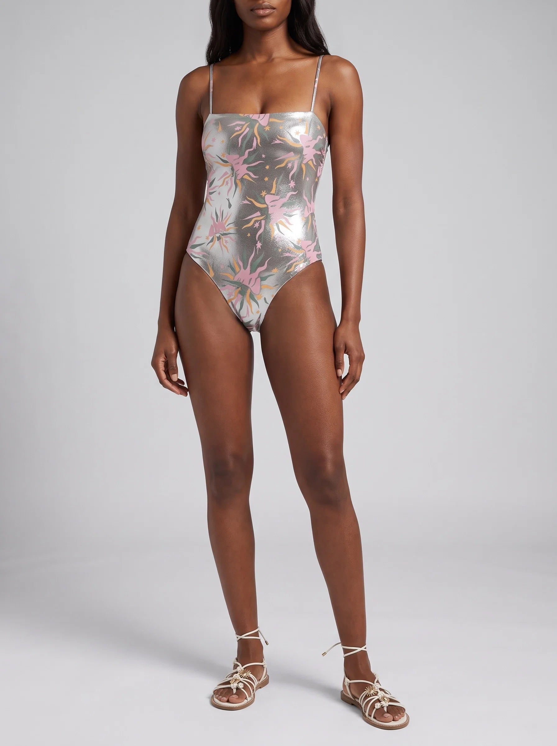 Sunface Swimsuit Silver Swimsuit