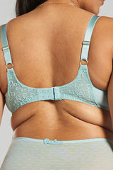Lotus Recycled-Lace Fuller-Cup Soft Bralette - Fjordland Green