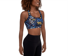 Sports Bra in Blue Leopards