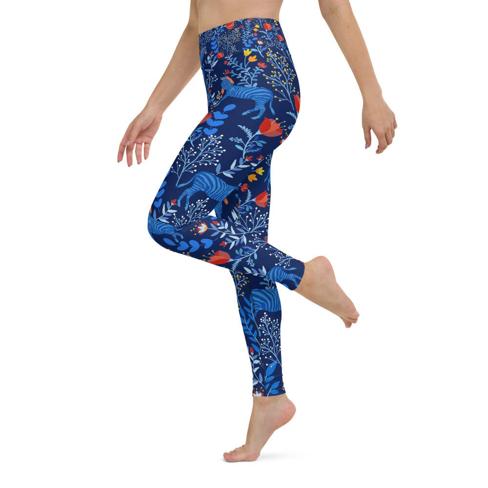 High Waist Yoga Leggings in Zebra