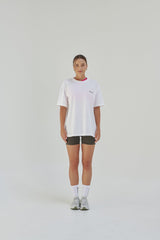 Unisex Oversized Cotton T-Shirt With "Rise Above It All" Logo -White R1