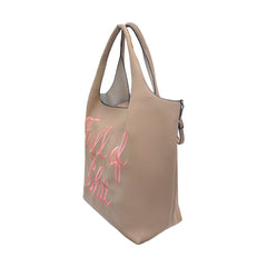 Embroidered Taupe Full of Shit Shoulder Bag