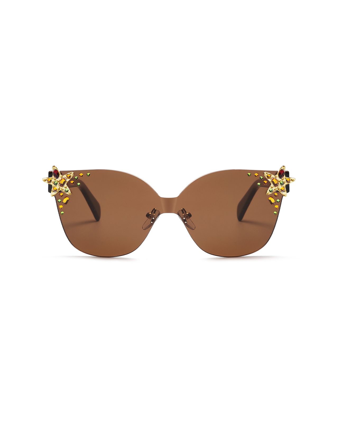 Oceanus X SOJOS Glowheart Sunglasses Brown