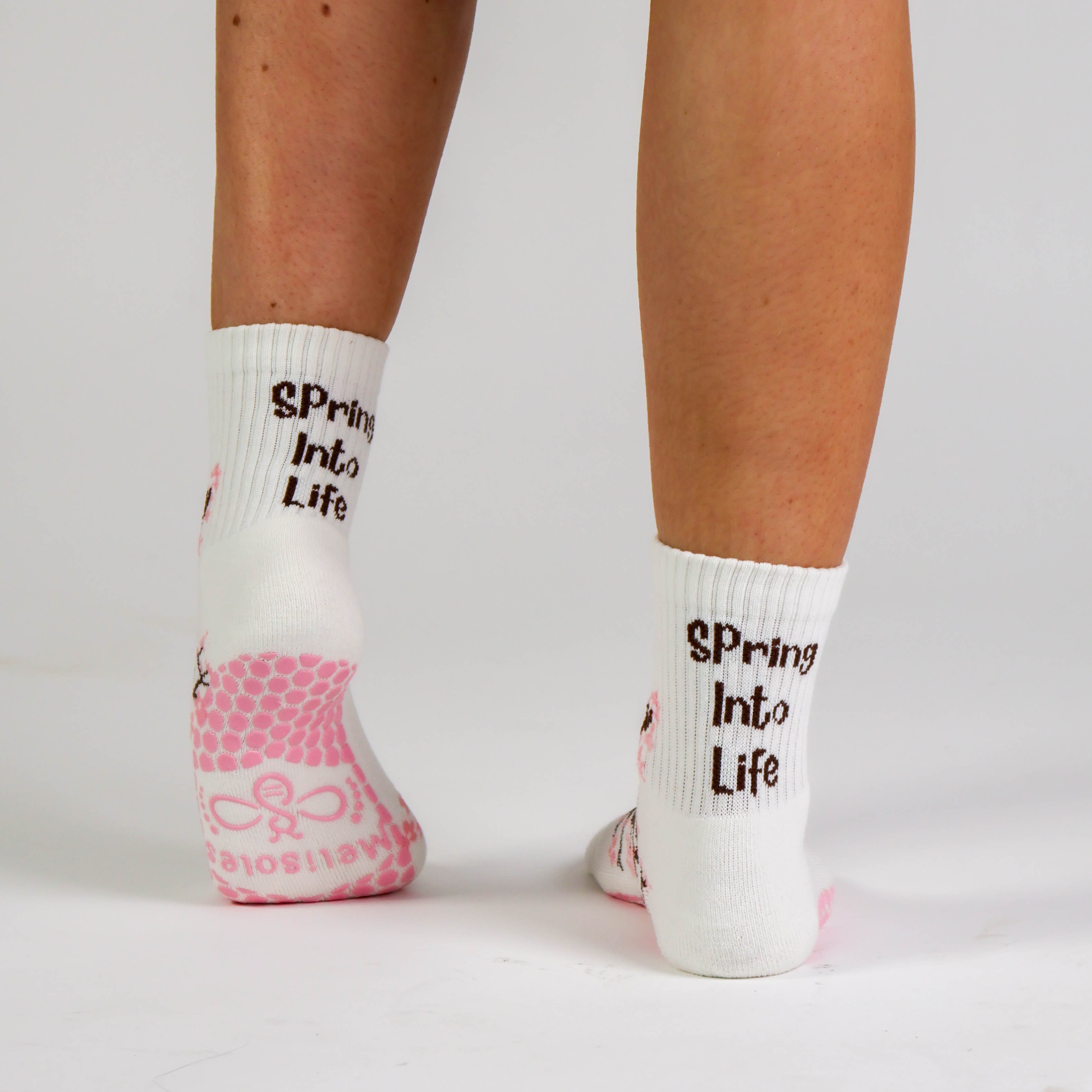 Melisoles 'Spring Into Life' Cherry Blossom Grip Socks