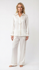 The Lady Silk Pyjamas Ivory