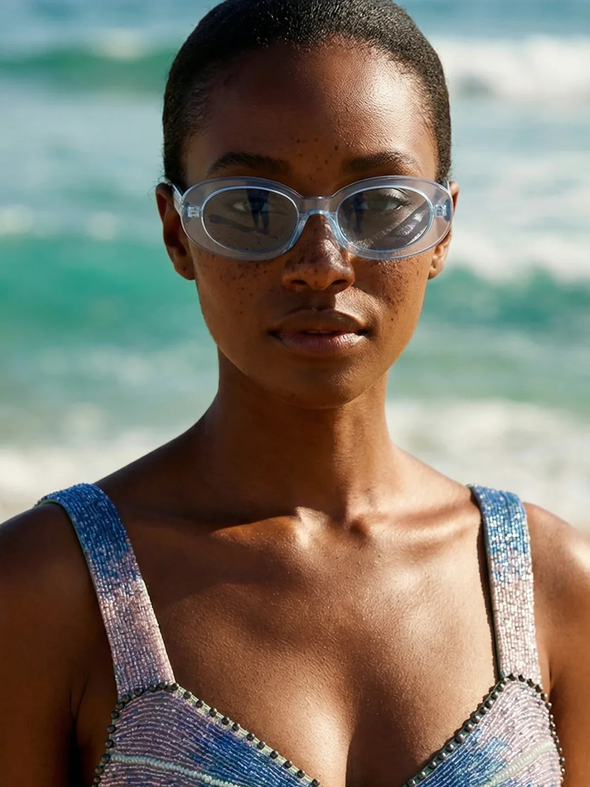 Oceanus X SOJOS Veronica Sunglasses Blue