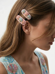 Pastel Shell Duo Hair Clips