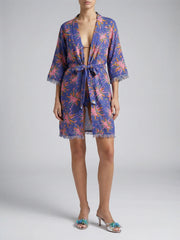 Kimono Blue Face Flower
