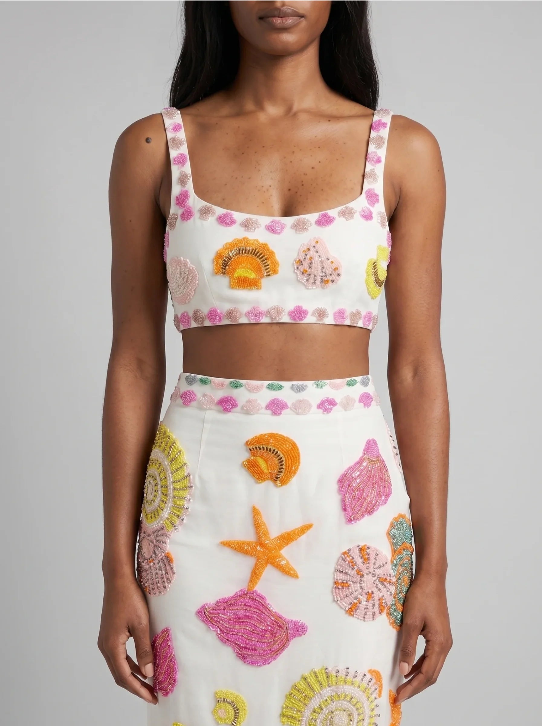 New York Hand-Embroidered Top White