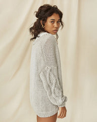 Tom: Silver Grey Cotton Cardigan & Hot Pants Set