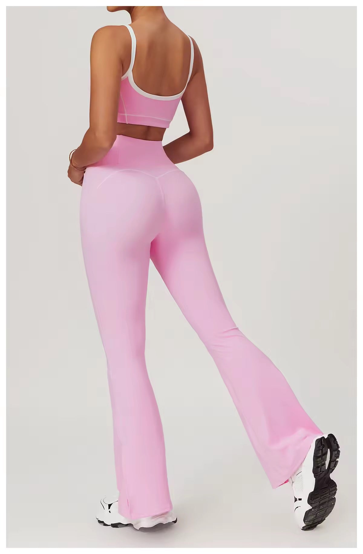 Flared Pilates Leggings and Sports Bra