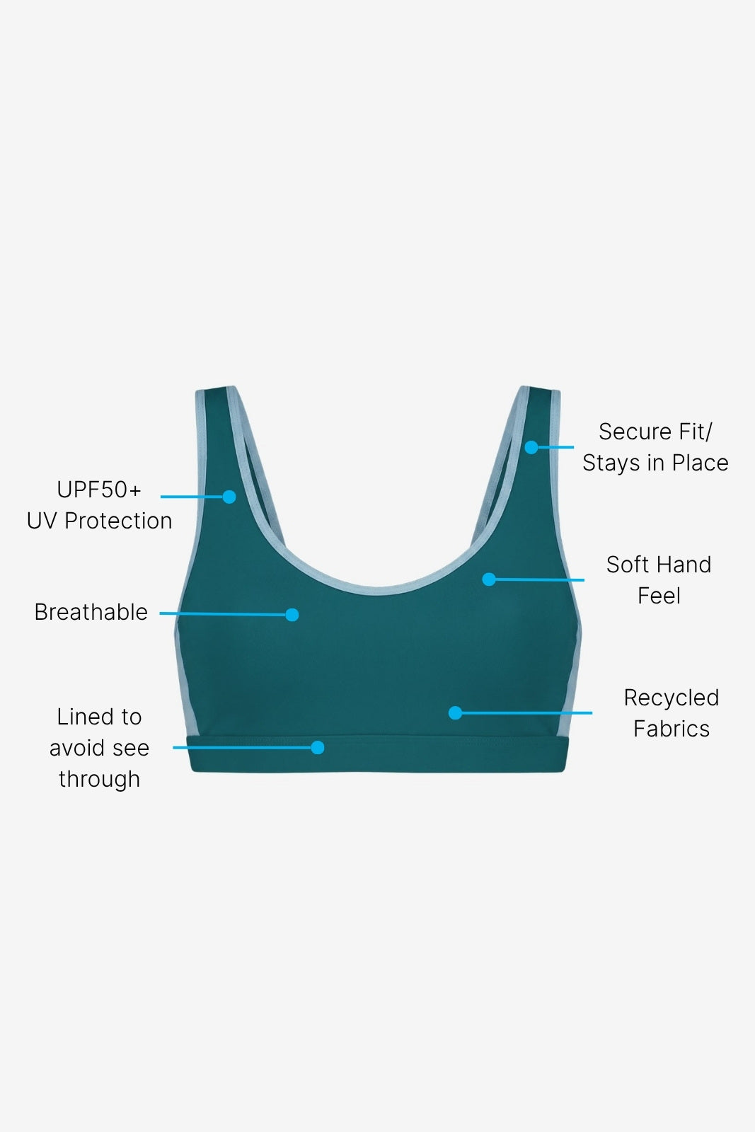 Sports Top ― Teal / Light Blue