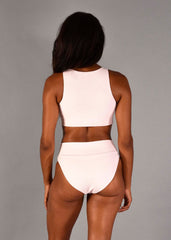 Torrey Recycled Rib Sports Top in Sugar Pink