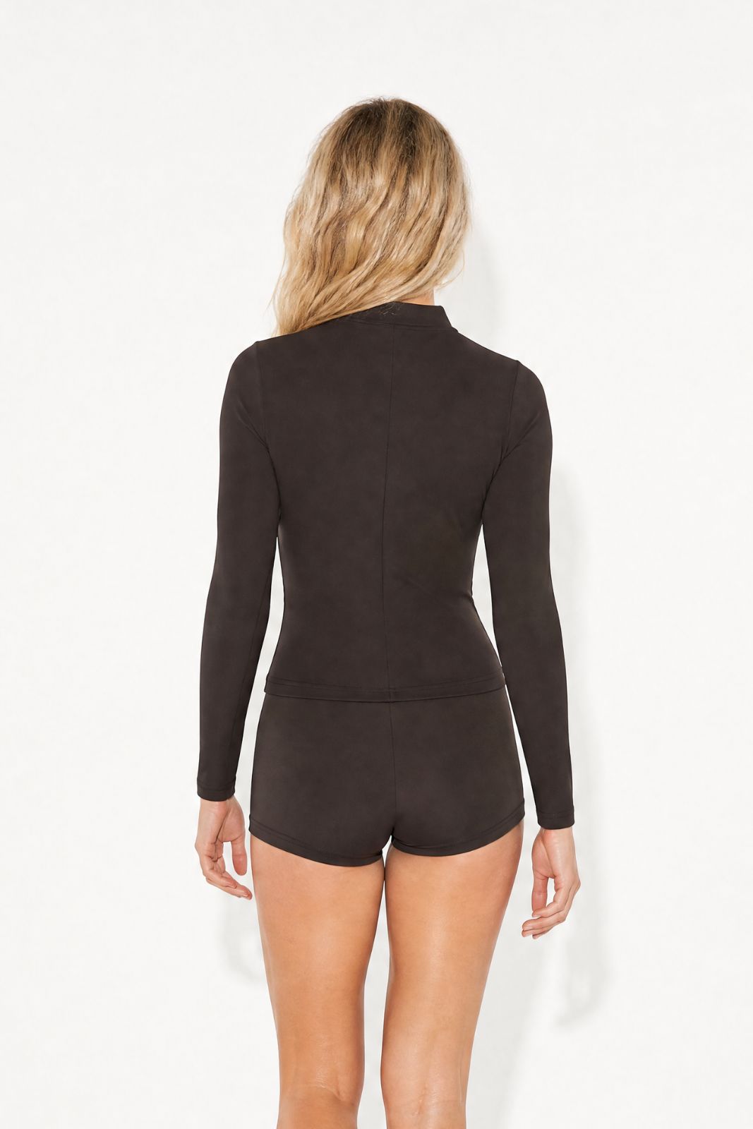 Rash Guard With Zip ― Coffee