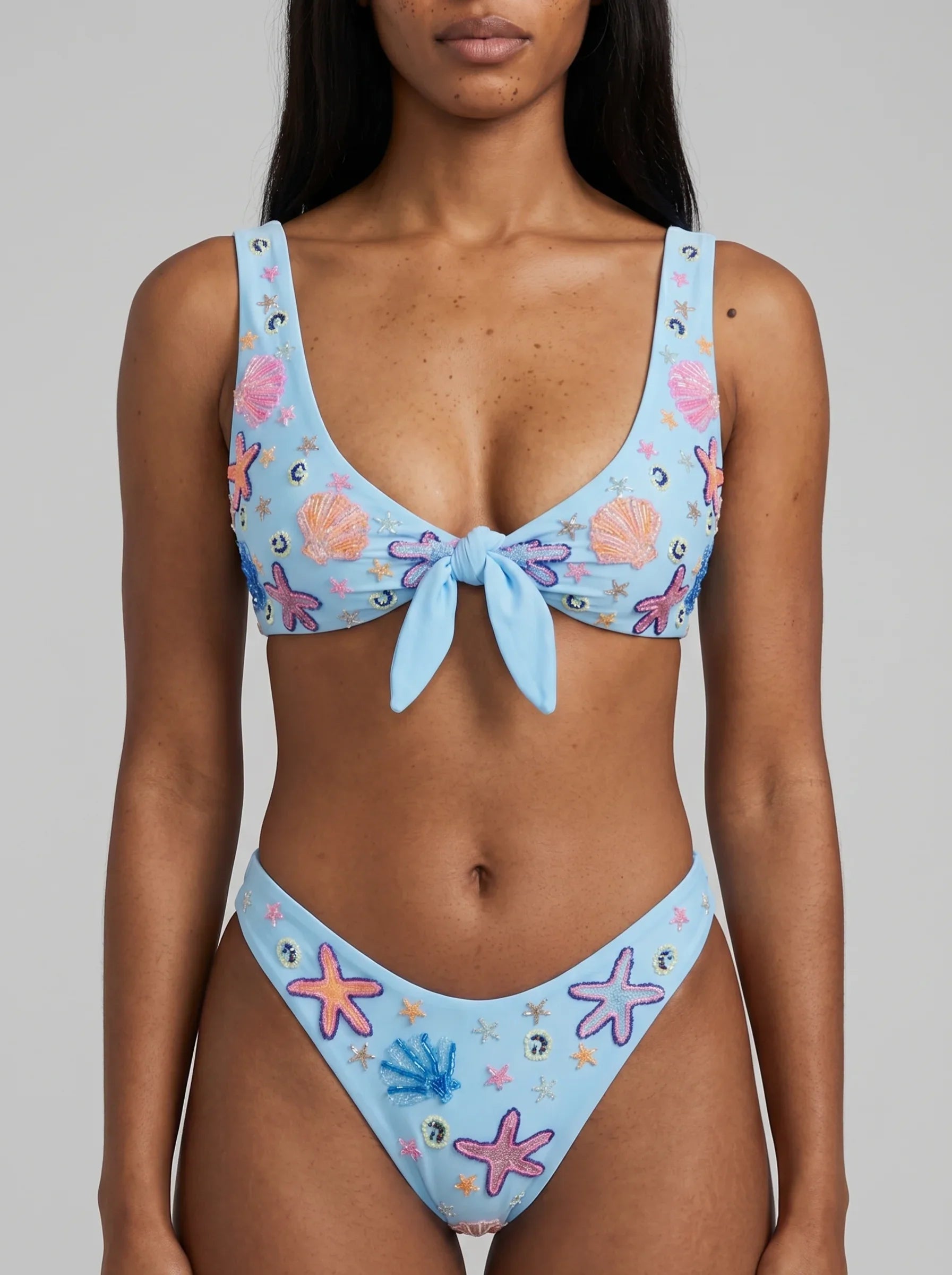 Orla Tie in the Middle Bikini Bottom Blue