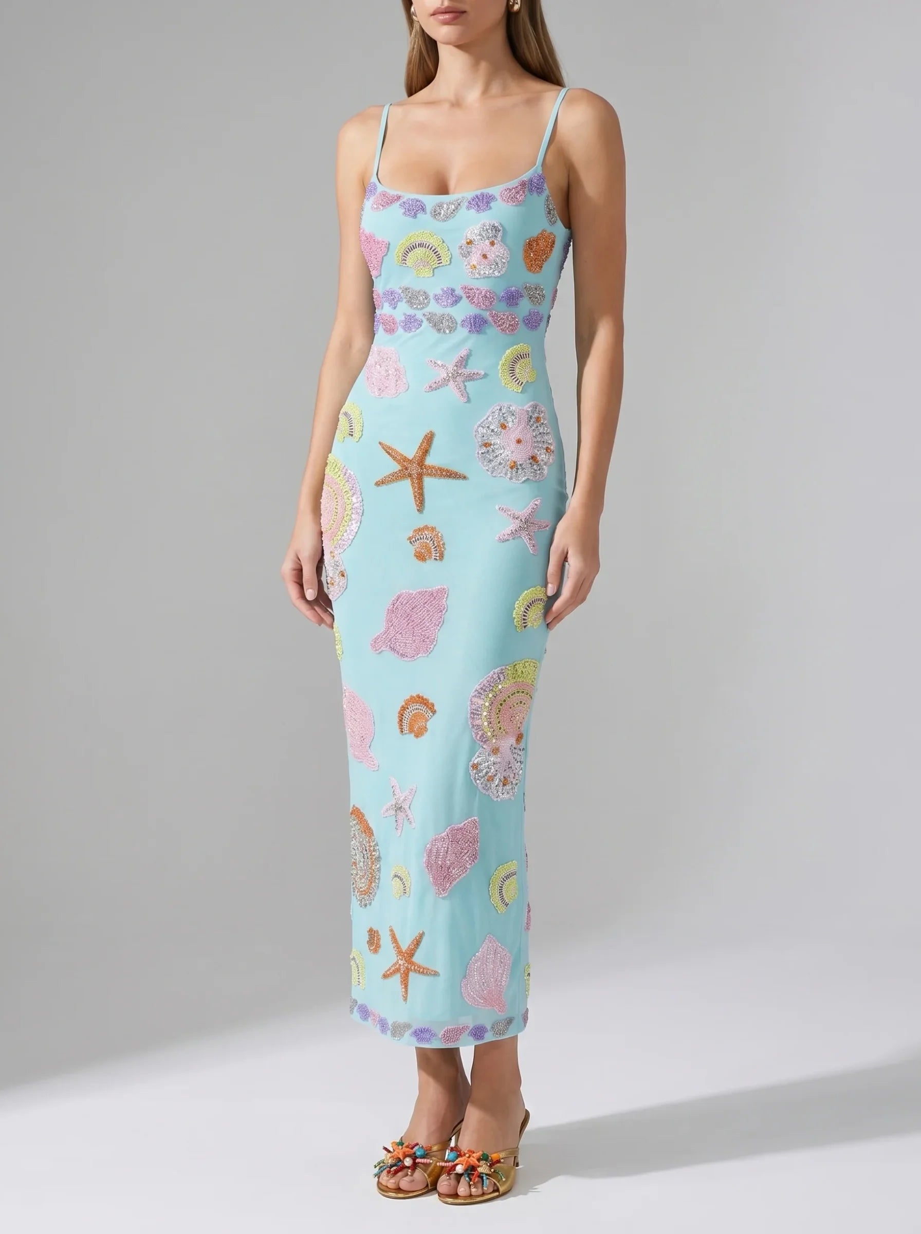 New York Strapped Dress in Blue