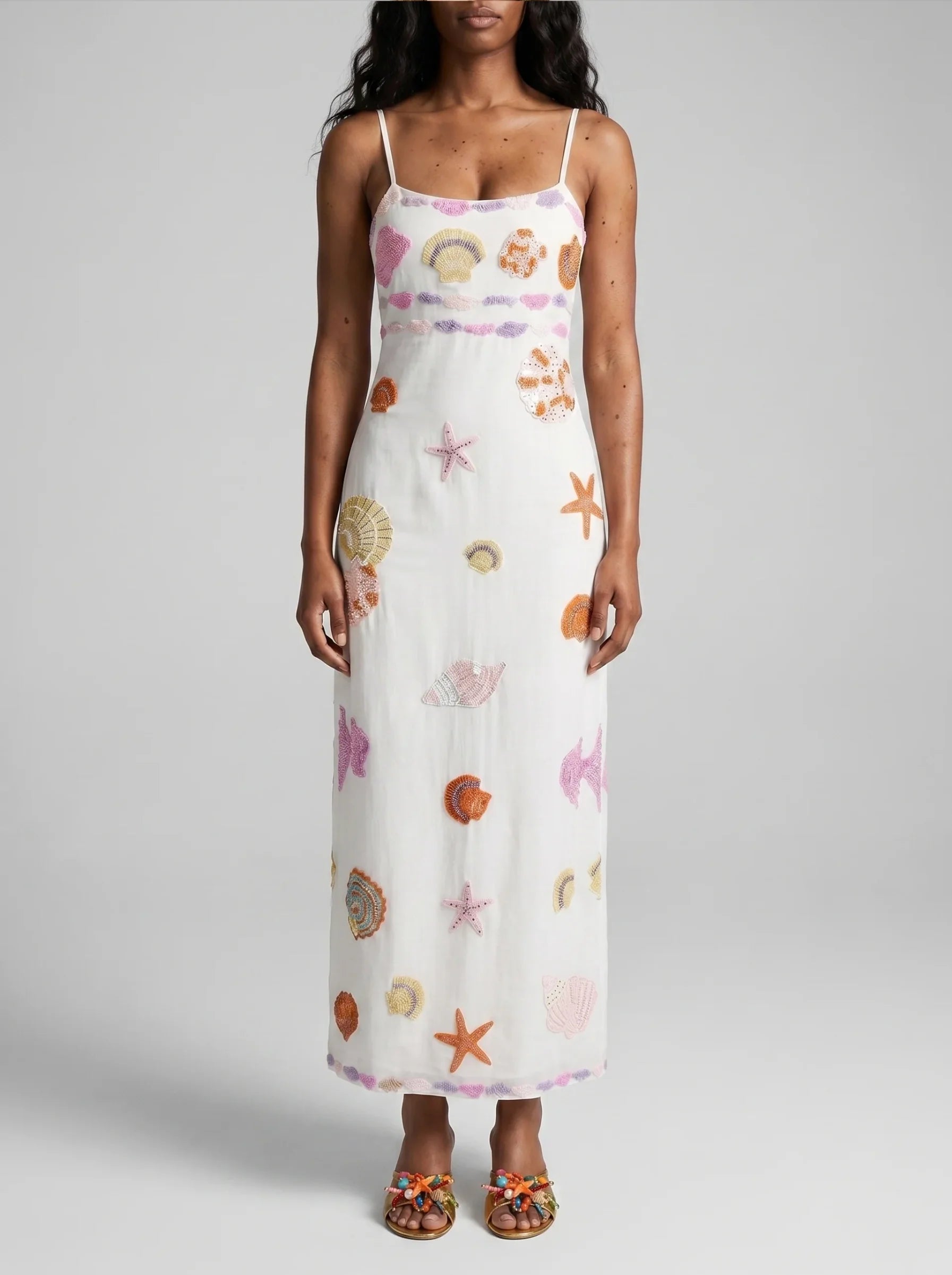 New York Strapped Dress in White