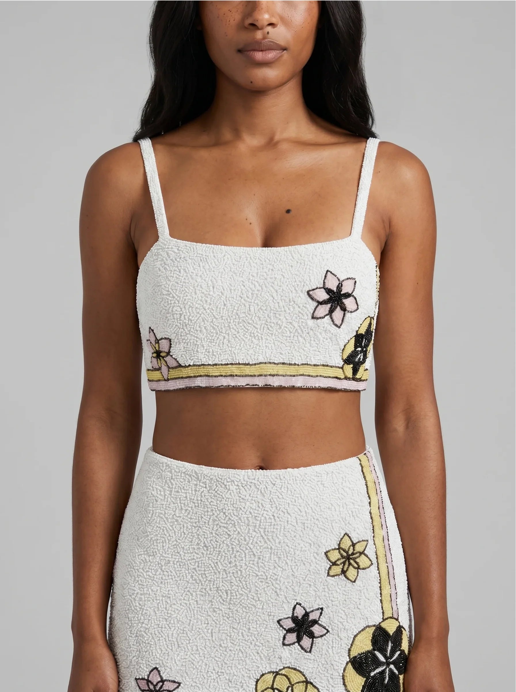 Mei Flattering Summer Luxe Co-Ord Top - White