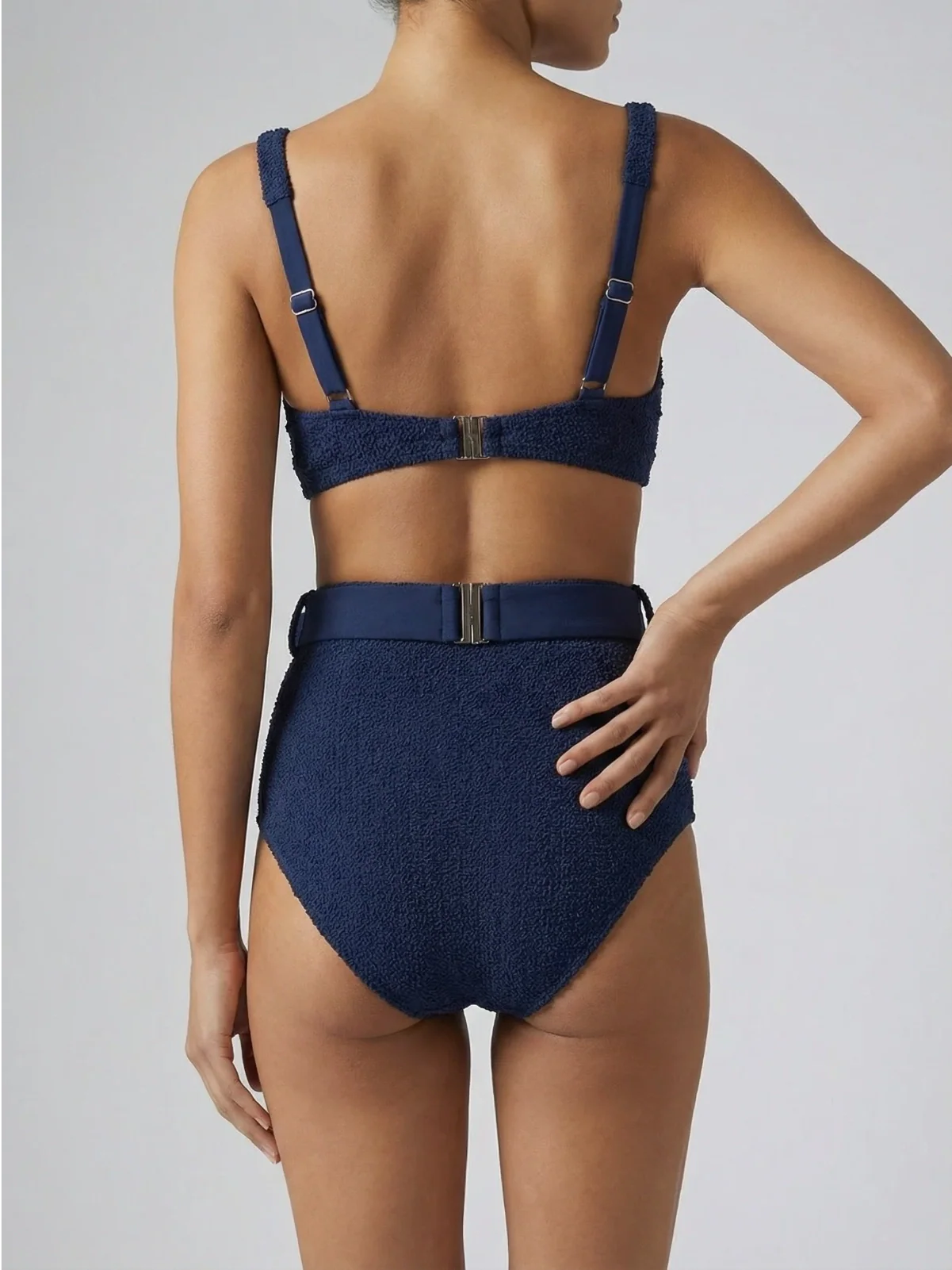 Heidi Hand Beaded Bikini Bottom Navy