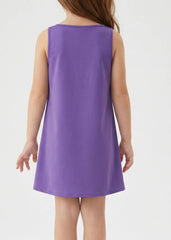 Oceanus | Disney Kids Andrina Shell Purple Strappy Dress