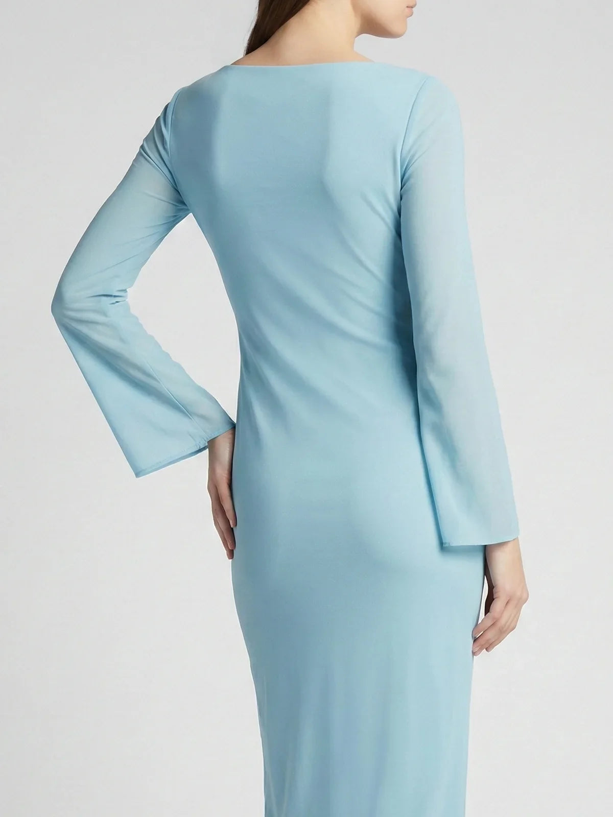 Crescent Shell Bell Sleeve Dress