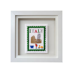 Italy Inspired Postage Stamp Artwork