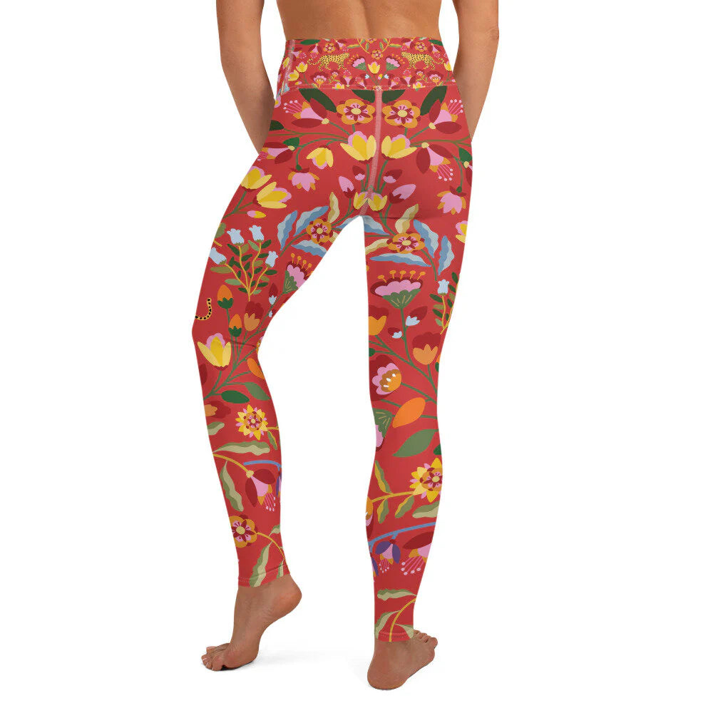High Waist Yoga Leggings in Holiday