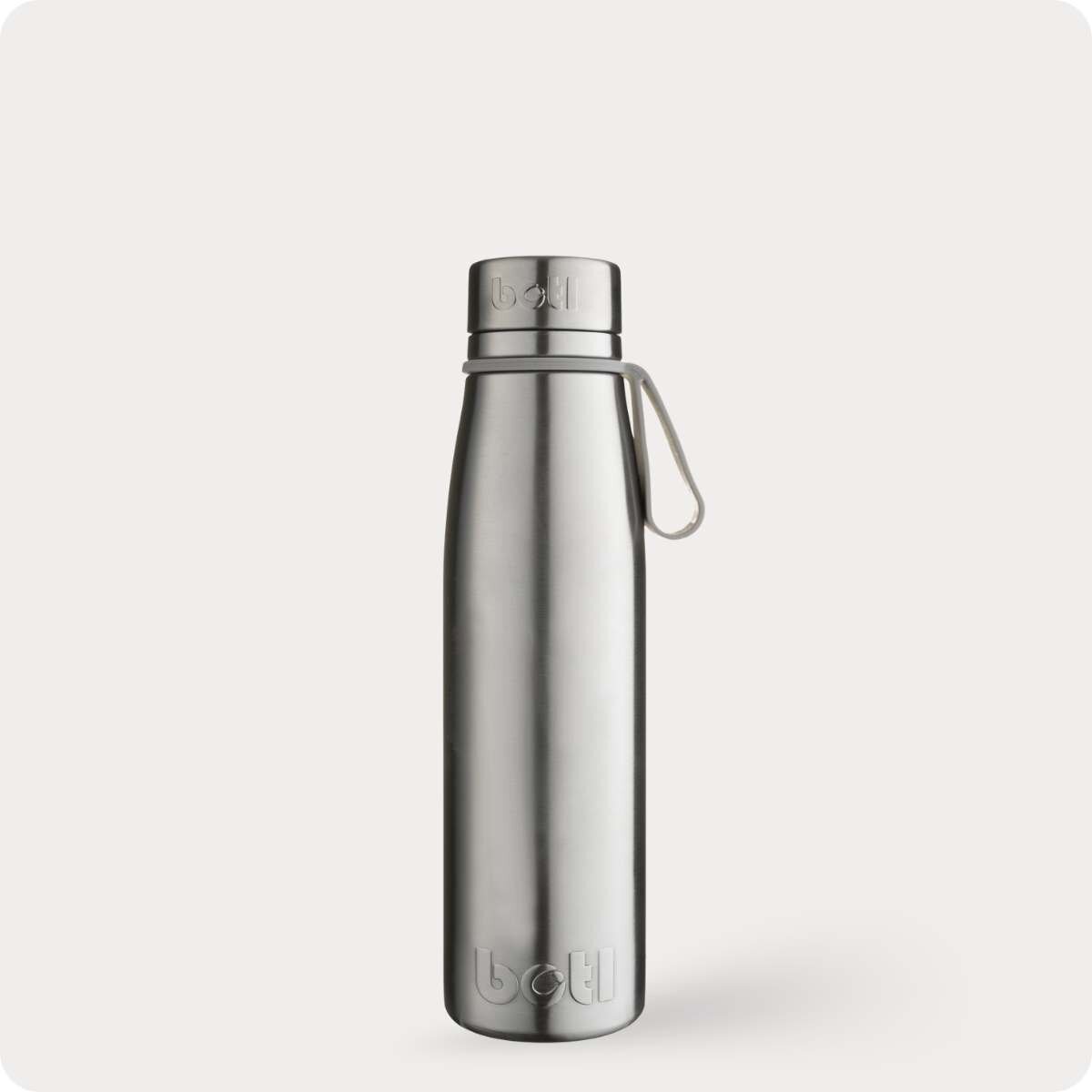 500ml Stainless Steel Insulated Bottle With Steel Screw Cap | Evolution V2 Nude Steel | BOTL