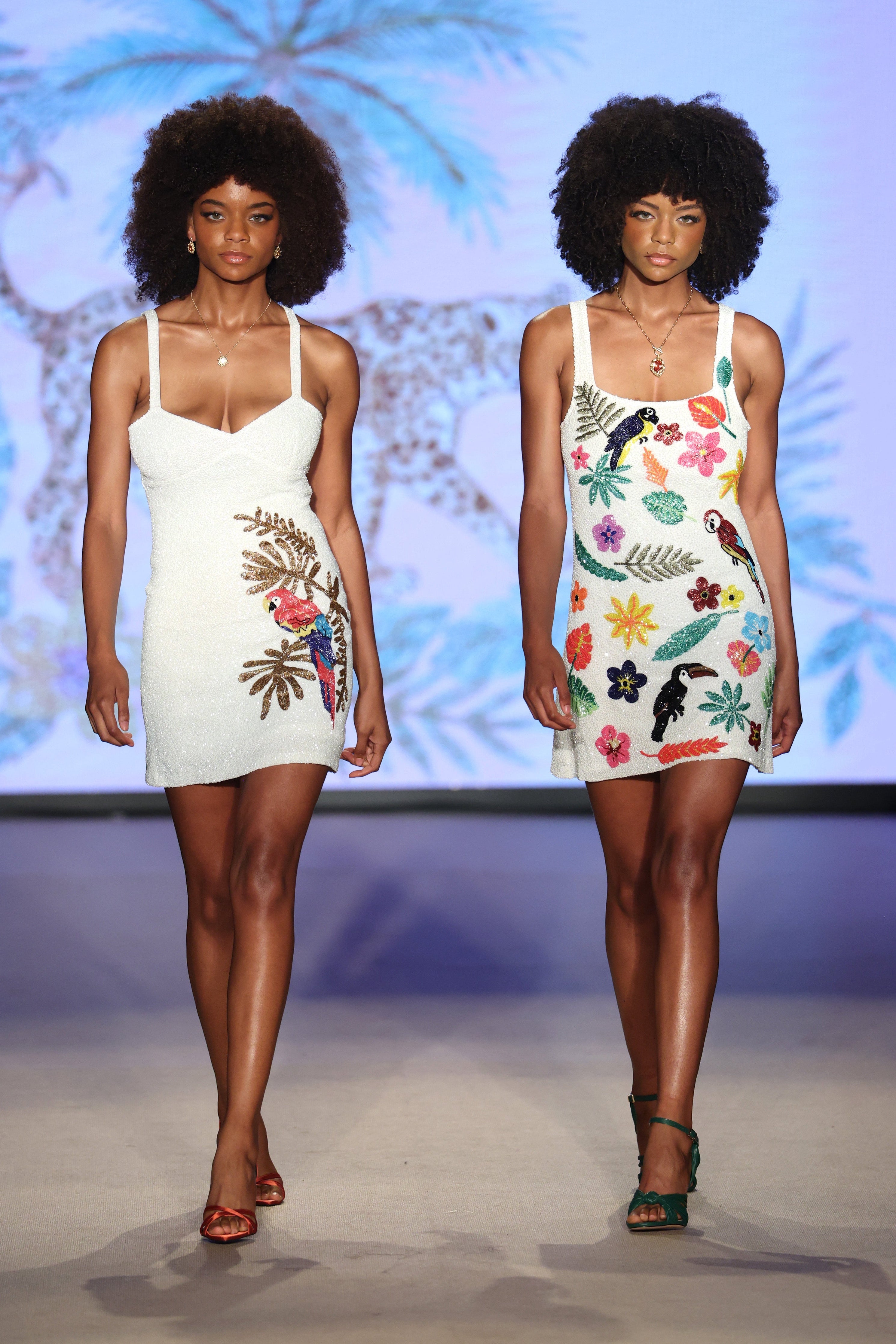 Sofia Tropical White Mini Dress