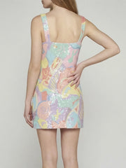 Boston  Vibrant Hand-Beaded Dress in Pastel