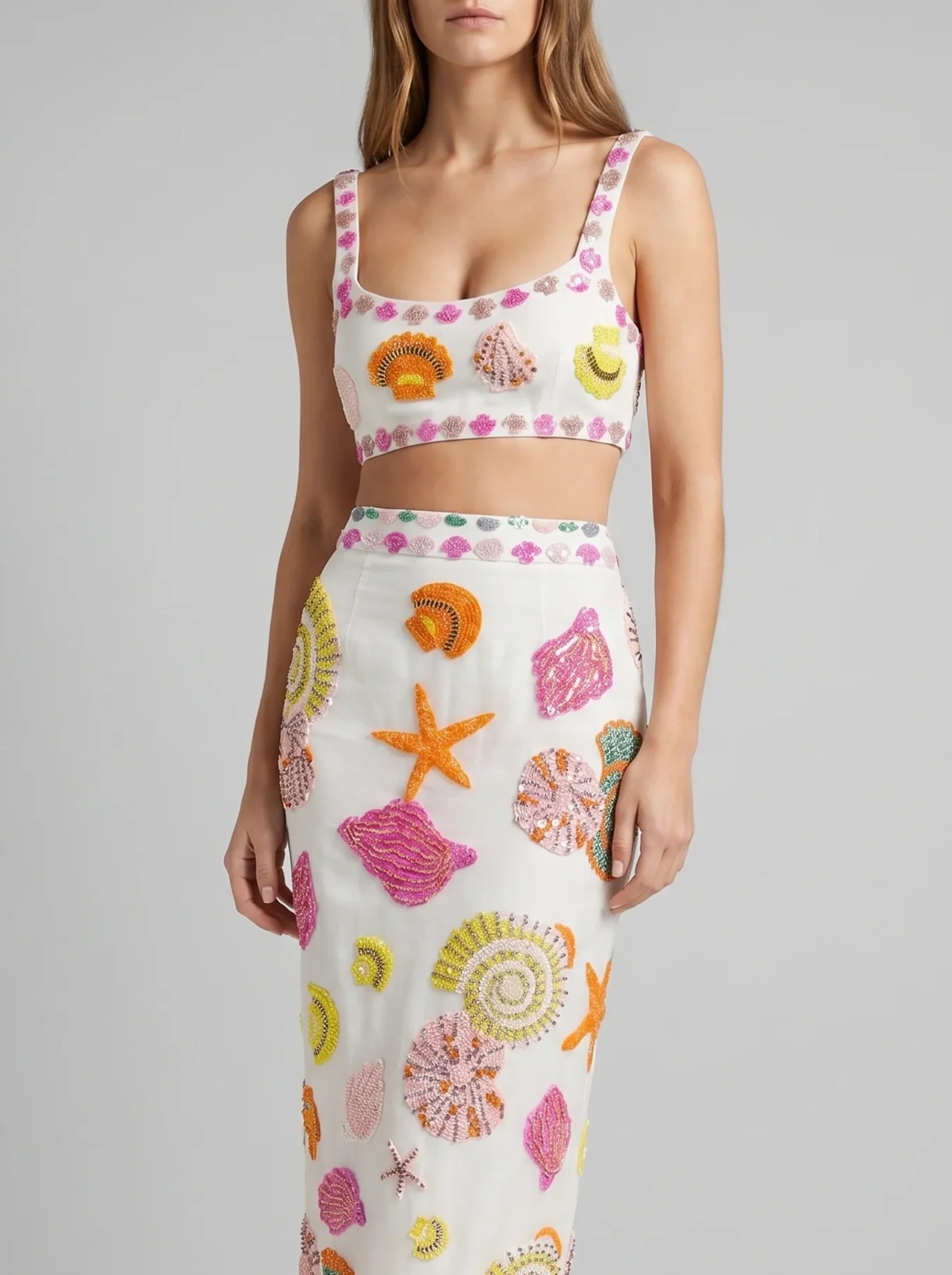 New York Hand-Embroidered Top White