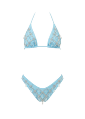 Calliope Luxury Crystal Bikini Bottom  Blue