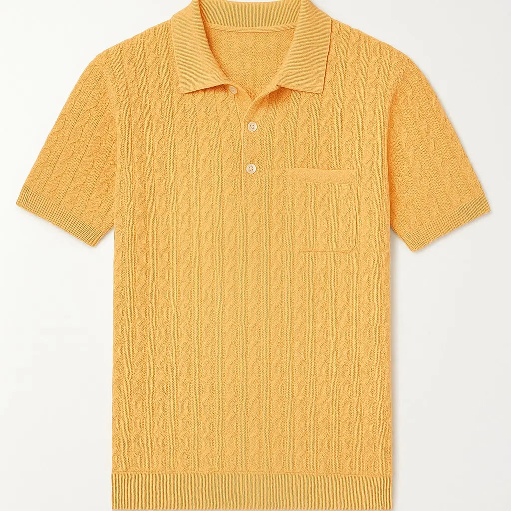 Cashmere Feel Polo Shirt | Orange Creme