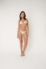 Sea Salt Marisa Tie Side Bikini Bottom Ivory Lurex