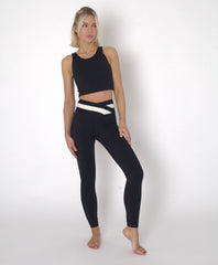 YOGAFLOW BACK WRAP CROPPED TOP DUO BLACK