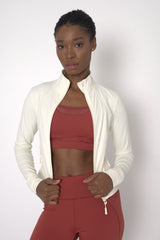 POWERFLOW CROPPED RUNNING JACKET OFF WHITE